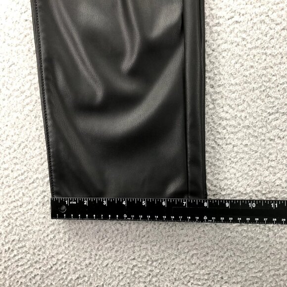 LOFT Womens Size 28/6 Black Faux Leather High Rise Straight Leg Ankle Pants - Picture 13 of 14